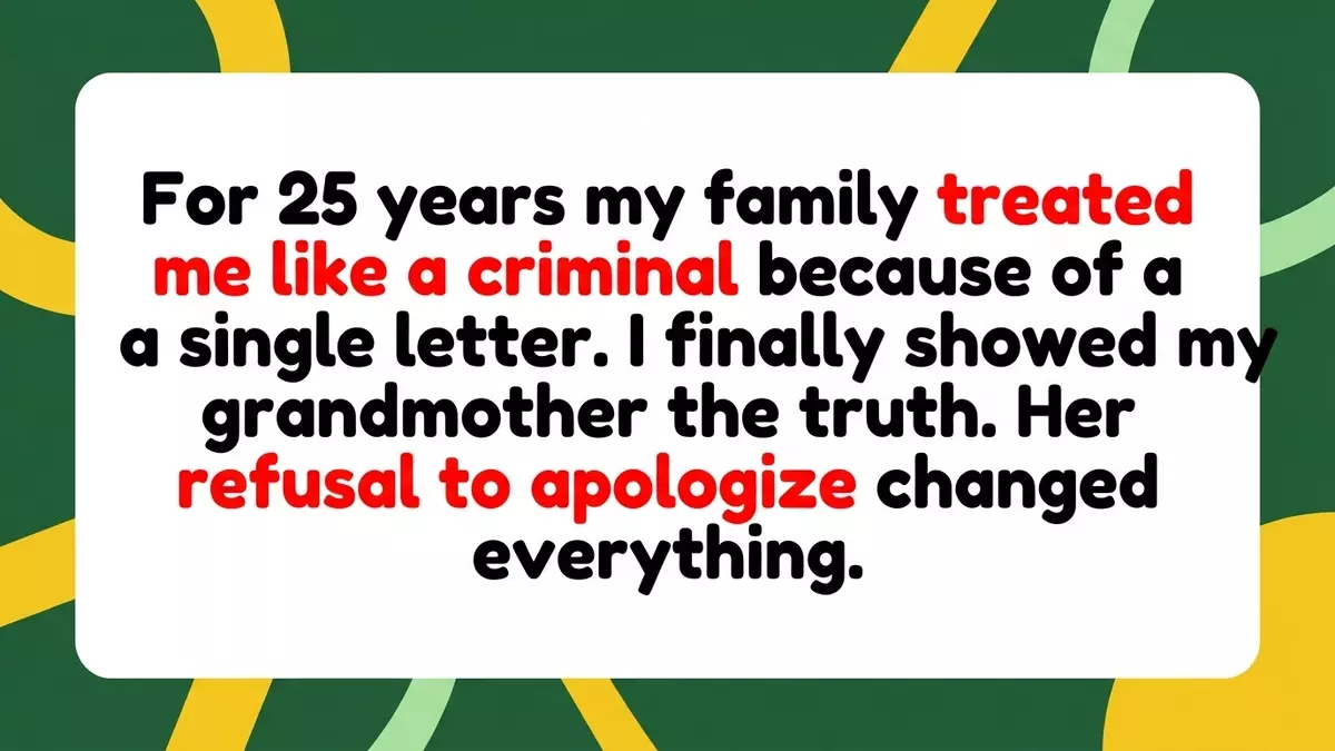 Decades of Deception: Woman Confronts Grandmother Over 25-Year Lie That Ruined Her Reputation